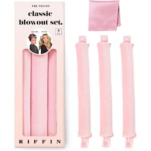 Classic Heatless Curls Overnight Rods - Upgraded Directional Grip Velvet Heatless Hair Curler to Sleep in No Heat Heatless Curling Flexi Rods Foam Hair Rollers for Blowout Look Medium & Long Hair