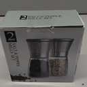 Salt and Pepper Grinder Set of 2, Premium Stainless Steel Spice Mill with Adjustable Coarseness, Ceramic Blades, Refillable Glass Body with 60Z capacity