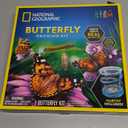 National Geographic Butterfly Growing Kit - Butterfly Habitat Kit with Voucher to Redeem 5 Caterpillars (S&H Not Included), Butterfly Cage, Feeder