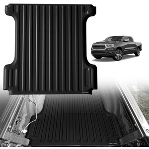 TripleAliners Truck Bed Mat Compatible with 2009-2025 2026 Dodge Ram 1500 & 2019-2024 Classic Accessories 5'7'' Perfectly Flush All Weather Protection TPE Heavy Duty Cargo Mat (Won't fit Rambox)