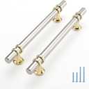 Haliwu 10 Pack Brushed Nickel Cabinet Pulls, Cabinet Handles Brushed Nickel, Barrel Handles Gold Kitchen Hardware Pulls, 5 inch Hole to Hole Center