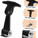 Angoily 2pcs Handle Rubber Latch Stainless Steel Draw Latches for Tool Box Automotive Trucks and Engineering Machines Flexible Hood Catch with Brackets