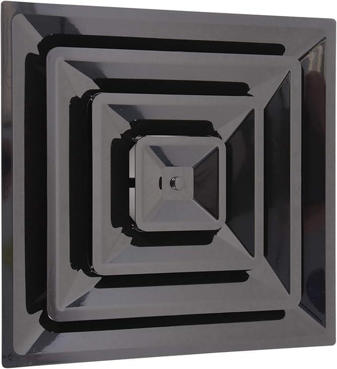 2'x2' Lay-In Return Grille with Egg Crate Filter Grid (1 Pack, Black)