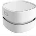 ODISTAR Desktop Vacuum Cleaner,Mini Table dust Sweeper Energy Saving with auto Power-Off Function,High Endurance up to 400 mins,Cordless&360 Rotatable for Keyboard/Home/Office (White USB Charging)