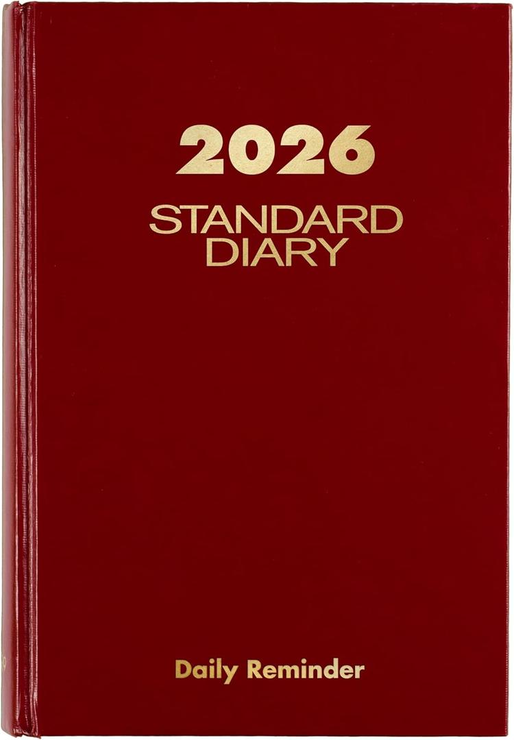 AT-A-GLANCE 2026 Diary, Standard Diary, Daily, 5-3/4" x 8-1/4", Small, 12-Month, Hardcover, Red (SD3891326)