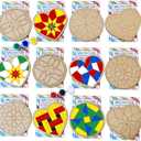 2 x Valentine's Day Gifts Party Favor 28Pcs Wooden Slices Card DIY Craft Heart Shape for Kids Crafts and Art Classroom Exchange (Heart, One Size)