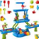 5-Tier Water Table for Toddlers Kids Ages 1-3 3-5 4-8, Sand and Water Table with Rich Activity Set, Summer Outdoor Beach Outside Backgard Pool Toys for Kids Boys Girls, Large