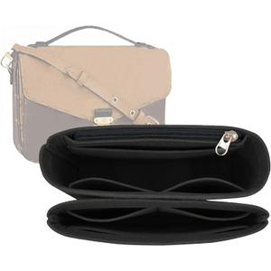 Lckaey Purse Organizer for pochette voyager insert Metis Tassel messenger bag pochette m  tis inserts 2084black (8.26*1.96*5.3in)