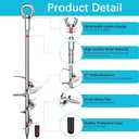 28'' Ground Anchors, Fully Welded Heavy Duty Ground Anchor Screw in Swing Set Anchors Chrome Plating Anti Rust Trampoline Anchor with Straps for Dogs, Trampoline Stakes Resistant High Wind