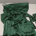 Rooscier Women's Spaghetti Straps Satin Ruched Tie Waist Cowl Neck Party Mini Dress (Dark Green, XXL) 