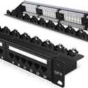 2 Pack 24 Port Patch Panel CAT6 Keystone Patch Panel 1U 19 inch Rackmount Compatible with Cat5e,Cat6 Cable Management,Color-Coded Labeling for T568A and T568B Wiring, Black