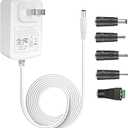 Gonine DC 24V 1A Power Supply Adapter White 100V-240V AC to DC 24 Volts Power Cord, fit for 24Vdc 1000mA 500mA 0.5A 0.1-1A Led Strip Light and More (Not Battery Charger).