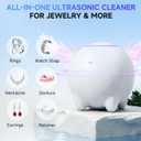 Ultrasonic Jewelry Cleaner Machine, 45KHz Retainer Cleaner Ultrasonic Professional for Dentures, Ring, Earrings Sterling Silver Deep Cleaning with 4 Modes, Timer, Low Noise, 304 Stainless Steel Tank