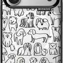 MOSNOVO for iPhone 17 Pro Case | Compatible with Magsafe | Military Grade 10ft Drop Tested | Camera Control | Clear Black with Doodle Dog Design