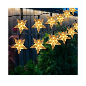 Solar Star Lights Outdoor - 50 LED Solar String Lights Outdoor Waterproof, 30.68ft Solar Powered Star String Lights, Warm White Twinkle Fairy Lights for Garden Fence Yard Decorations, 8 Modes