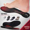 Physix Gear Orthotic Insoles for Men & Women - Arch Support Orthotics Insole, Orthopedic Insoles, Inserts for Men & Women, Foot Insoles for Plantar Fasciitis Comfort, Shoe Insert, Feet, Red/Black, L