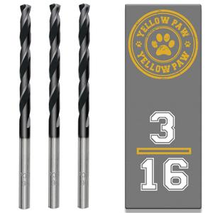 3/16 Inch Drill Bit (3 Pack) Industrial Grade M35 Cobalt Titanium Aluminum Nitrite - 3/16" Diameter & Total Length of 3-1/2" with Working Length of 2-5/16" Easily Drill Into Metal, Steel, & Aluminum