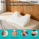Facial Surgery Recovery Pillow, Memory Foam Support Back Sleeping Training Pillow for After Face Lift Surgery, Suit for After Neck Surgery Hair Transplant or Nose Job Pillow