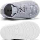 MORENDL Toddler Shoes Baby Walking Sock Shoes Infant Sneakers 0-4 Years Boy Girl Barefoot Tennis Shoe Non-Slip Brethable (Gray)