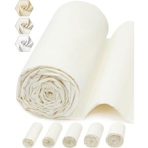 FIVEIZERO 100% Cotton Muslin Fabric by The Yard,63in x 5yd Cream Bleached Cotton Muslin ClothsMedium Weight Beige Calico Fabric for Sewing,Quilting,Embroidery,Crafts & Apparel Projects