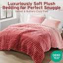 Intelligent Design Queen Comforter Set, Plush Bedding, Microfiber Reverse, 3 Piece, Lightweight, Super Soft Ribbed Velvet Comforter 2 Shams, All Season Fluffy Bed Set, Avril, Full/Queen Blush Ombre