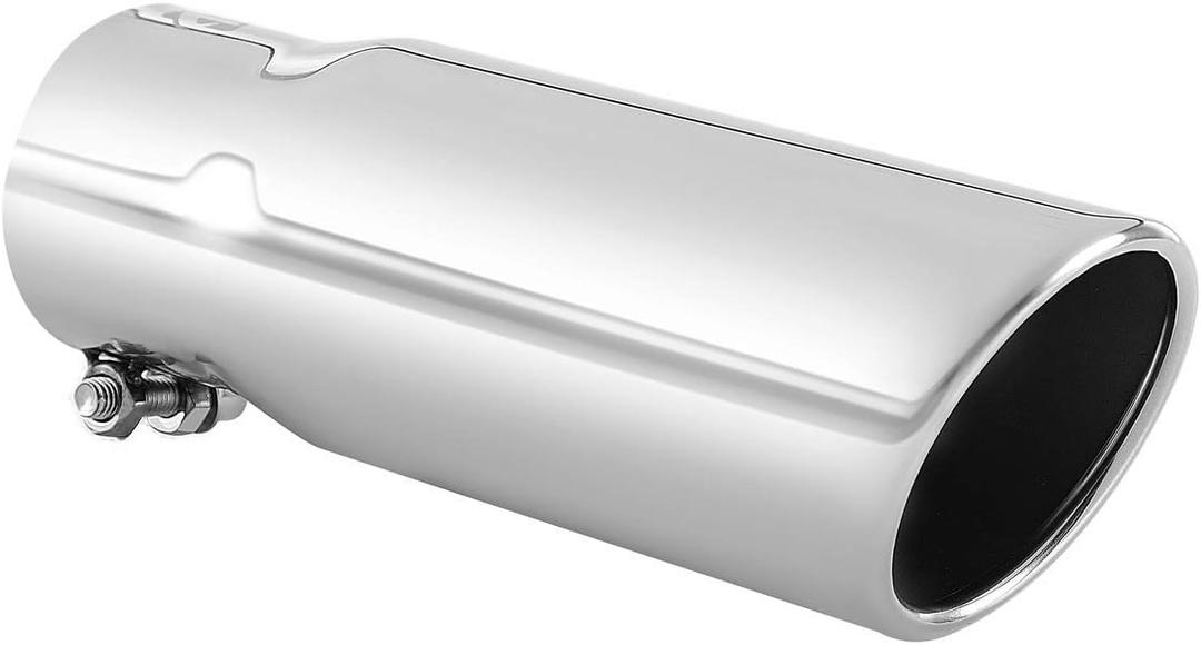 Exhaust tip - 2.5 Inch Inlet Bolt on Design- Stainless Steel Car Muffler Tips 2.5" ID x 3"OD x 8.5"L (Chrome) Exhaust tip - 2.5 Inch Inlet Bolt on Design- Stainless Steel Car Muffler Tips 2.5" ID x 3"OD x 8.5"L (Chrome)