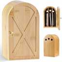 UMMNPR Bamboo Phone Box for Family Time, Cell Phone Jail with Charging Holes, 3 Sections Hold 6 Phones, Self-Discipline Box with Magnetic Lid for Phone Organization to Reclaim Family Focus