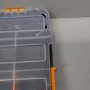 EMENTOL 2PCS Toolbox Organizer Sets, 20 Removable Dividers, Durable Plastic Box, Excellent for Screws, Nuts, Small Parts, 34-Compartment, Black/Orange, 2 Pieces Set