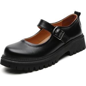 Mary Jane Shoes for Women Platform Mary Janes Pumps Round Toe Non-Slip Casual Shoes Comfortable Dress Shoes Cute School Shoes for Women (9.5, Black)