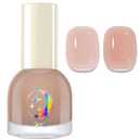 NovaCharm Nude Jelly Nail Color, Water Based Quick Dry Neutral Beige Polish for Women & Girls, Non Toxic Natural Gloss Finish, 9 ML