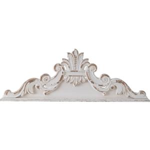 SOFE 39 inch Floral Carved Wall Sculptures French Country Wall Decor, Gorgeous Shabby Chic White Wood Wall Art, Arabesque Over The Door Decor for Farmhouse Living Room Bedroom Entryway Kitchen