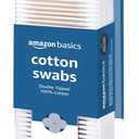 Amazon Basics Double-Tipped Cotton Swabs for Personal Hygiene and Baby Care, Cotton, Versatile, Baby Safe, 500 Count