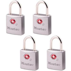 Master Lock Brass TSA Locks for Luggage with Key, TSA Approved Keyed Padlock for Backpacks, Suitcases, and Luggage, Zipper Lock, 3 Pack, 4683Q