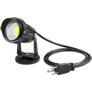 LemonBest LED Landscape Up Down Light 5W White LED Decorative Spotlight Lamp 110V with Plug for Indoor Outdoor Yard Step Wall Lighting (Cool White) (Include Spike)