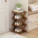 YYW Shoe Rack, Foldable Bamboo Shoes Shelf, Freestanding Shoe Storage Organiser for Entryway, Hallway, Bedroom, Closet (Brown, 4 Layers)