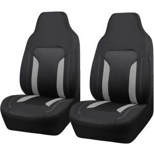 CAR PASS Bucket Gray Car Seat Cover Front Seats, 3D Air Mesh-100% Breathable Sporty Fabric High Back Airbag Compatible, Universal Fit Automotive SUV Truck Sedan Vans, Two Front 2 Piece Black Gray CAR PASS Bucket Gray Car Seat Cover Front Seats, 3D Air Mesh-100% Breathable Sporty Fabric High Back Airbag Compatible, Universal Fit Automotive SUV Truck Sedan Vans, Two Front 2 Piece Black Gray