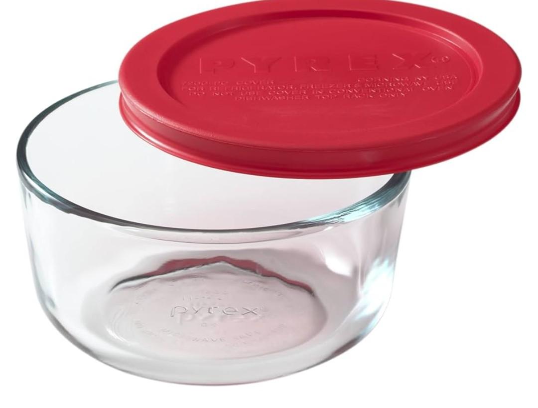 Pyrex Simply Store 1 Cup Single Glass Food Storage Container with Plastic Lid