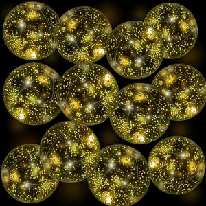 12 Pack 12 Inch Glow in The Dark LED Beach Ball Jumbo Confetti Glitters Inflatable Ball Swimming Pool for Party Pool Summer(Gold) 12 Pack 12 Inch Glow in The Dark LED Beach Ball Jumbo Confetti Glitters Inflatable Ball Swimming Pool for Party Pool Summer(Gold)