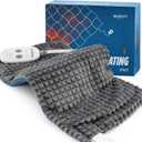 Bedsure Back Heating Pad for Neck and Shoulders, Weighted Heated Pad with Vibration, FSA Eligible Items, Birthday Gifts for Women Men Mom Men, Auto Shut Off, 5lbs 12" x 24", Dark Grey