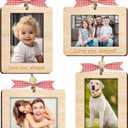 4 Pcs Family Photo Ornaments 2025, Horizontal Vertical Christmas Picture Frames Car Visor Clip, Fridge Magnet, Baby Festive Hanging Decoration, Keepsake Gift for Women, Friends, Pet Lovers HH639