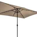 Trademark Innovations Rectangular Solar Powered LED Lighted Patio Umbrella - 10' x 6.5' (Tan)