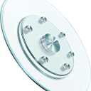 24" Glass Lazy Susan for Dining Table, Glass Turntable Table Centerpiece with 6 Rotating Wheels, 360 Smooth and Silent Spin Tabletop Rotating Tray, for Family Gatherings, Banquets, Weddings, 61 cm