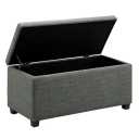 Amazon Basics Upholstered Storage Rectangular Ottoman and Entryway Bench, Polyester, Charcoal Gray, 90.17 cm (W) × 41.91 cm (D) × 43.18 cm (H)