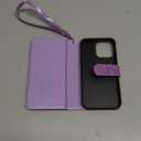 Varikke for iPhone 14 Pro Max Wallet Case Detachable with Card Holder for Women, Fashion Glitter Leather Strap Magnetic Flip Wallet Removable Phone Case Cover for iPhone 14 Pro Max 6.7", Light Purple
