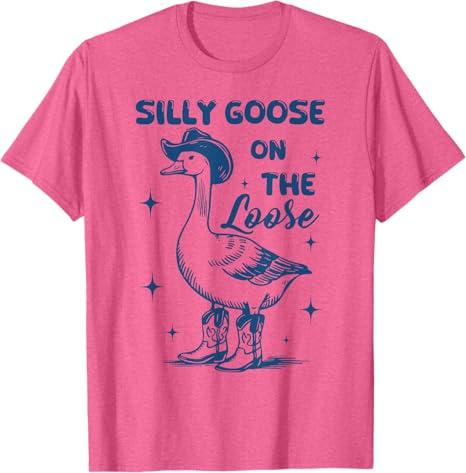 Funny Retro Vintage Meme Silly Goose On The Loose T-Shirt Large