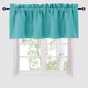 Hiasan Blackout Valance Curtains for Solid Room Darkening Rod Pocket Valances for Windows, 42 x 18 Inches Length, Turquoise, 1 Panel