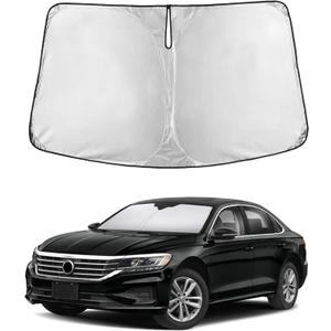 EcoNour Windshield Sunshade Compatible for Volkswagen VW Passat 2012-2020 2021 2022, Sun Visor for Front Windshield & Window Sun Shade Cover, UV Heat Blocker & Protector, Car Accessories