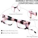 Stylish Blue Light Blocking Reading Glasses for Women 3 Pack with Spring Hinge, Multiple Strengths (3 Mix Color-2)