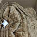 RECYCO Luxury Velvet Quilt Set King Size Bedding Sets, Ultra Soft Velvet Comforter Set, Lightweight Channel Box Stitch Oversized Bedspread Coverlet for All Season, with 2 Shams, Caramel Gold