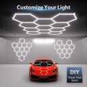 Hexagon Garage Lights: 322W 11 Grids Hexagon LED Lights - Easy Install 6500K Super Bright Honeycomb Lights Ceiling for Garage, Warehouse, Car Detailing Shop, Exhibition Hall, Gym